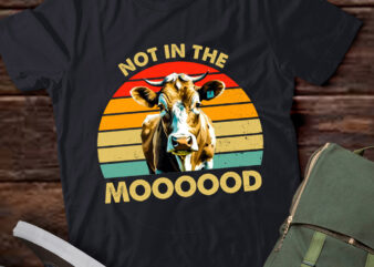 Retro Vintage Cow Farm Animals Not in the Mood Farmer lts-d t shirt design online