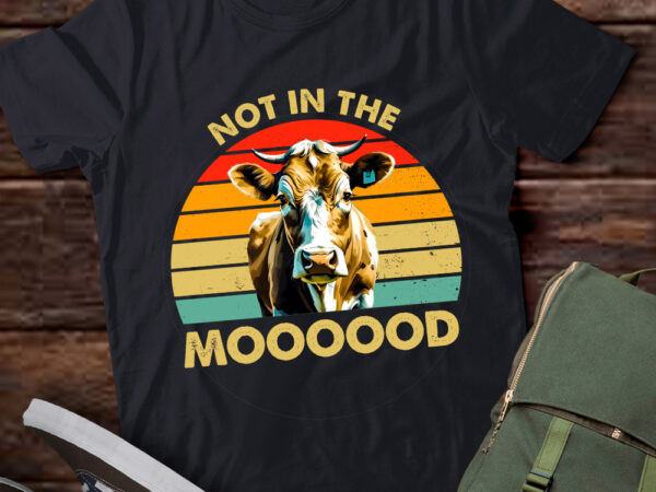 Retro vintage cow farm animals not in the mood farmer lts-d t shirt design online