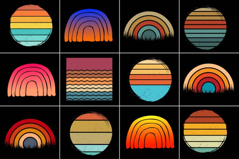 Retro Vintage Sunset Style Grunge Background