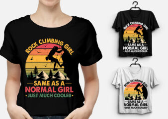 Rock Climbing Girl T-Shirt Design