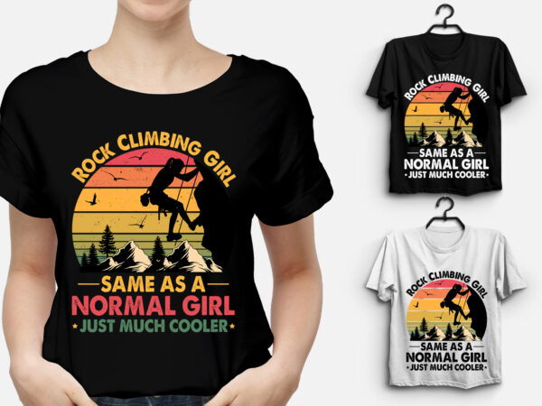 Rock climbing girl t-shirt design