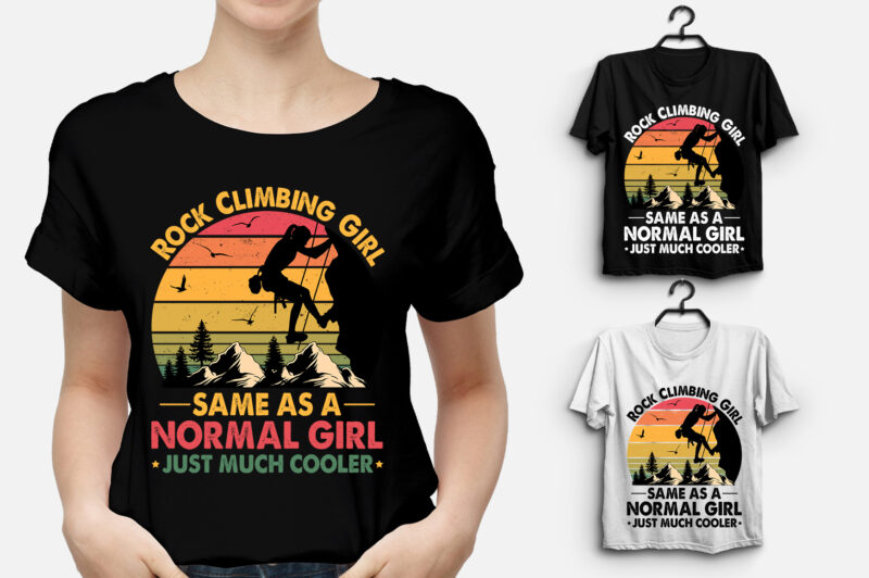Rock Climbing Girl T-Shirt Design