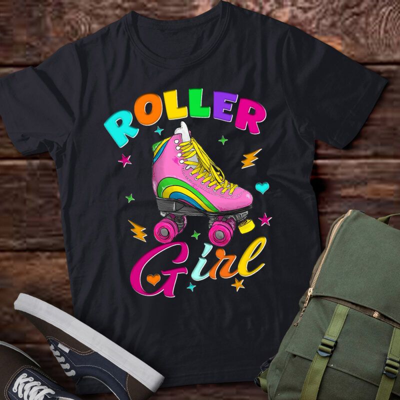 Roller Girl Skater Skating Retro Vintage 70s 80s 90s Skates T-Shirt ltsp