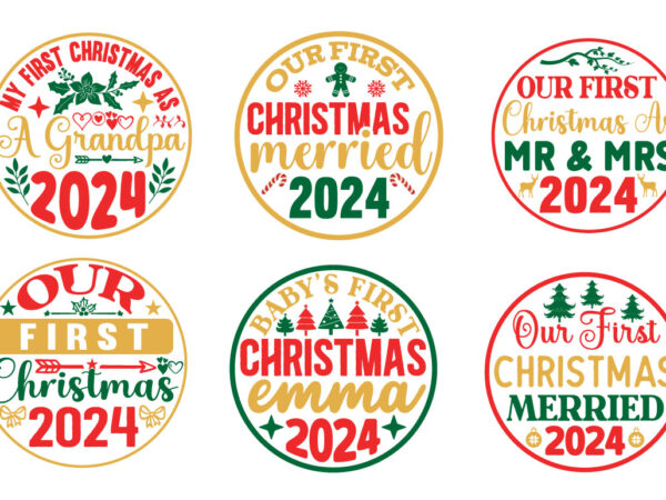 Our first christmas ornament t-shirt bundle our first christmas ornament svg bundle