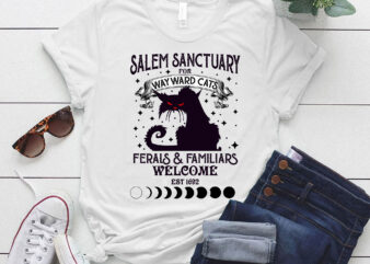 Salem Sanctuary, Salem Witch, Wayward Cats LTSD t shirt template vector