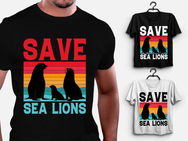 Save sea lions t-shirt design