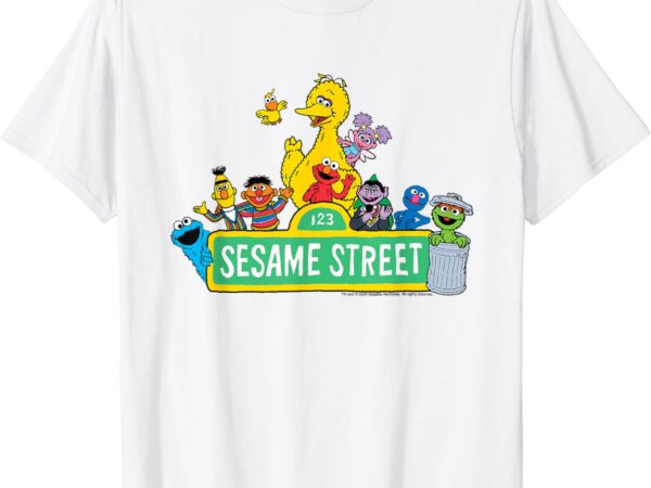 Sesame street character logo t-shirt