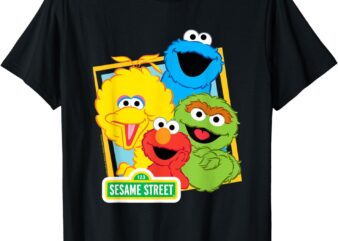 Sesame Street Logo Group Picture T-Shirt