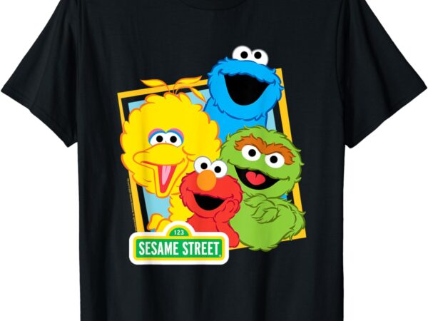 Sesame street logo group picture t-shirt