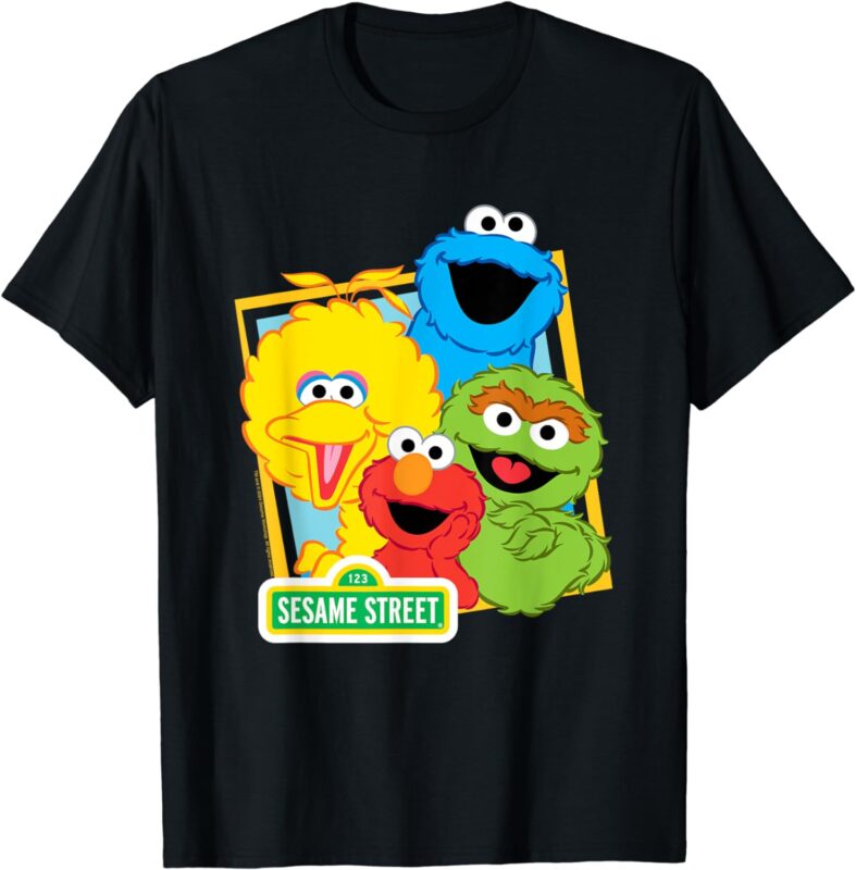 Sesame Street Logo Group Picture T-Shirt