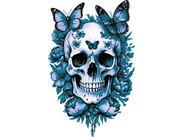 Flower skull t shirt graphic design