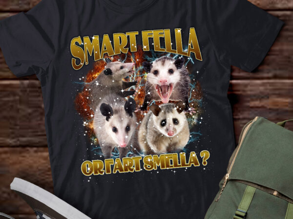Smart fella or fart smella vintage 90s style retro possum lts-d t shirt template vector