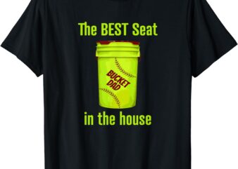 Softball Dad Best Seat in the House Pitcher Catcher T-Shirt