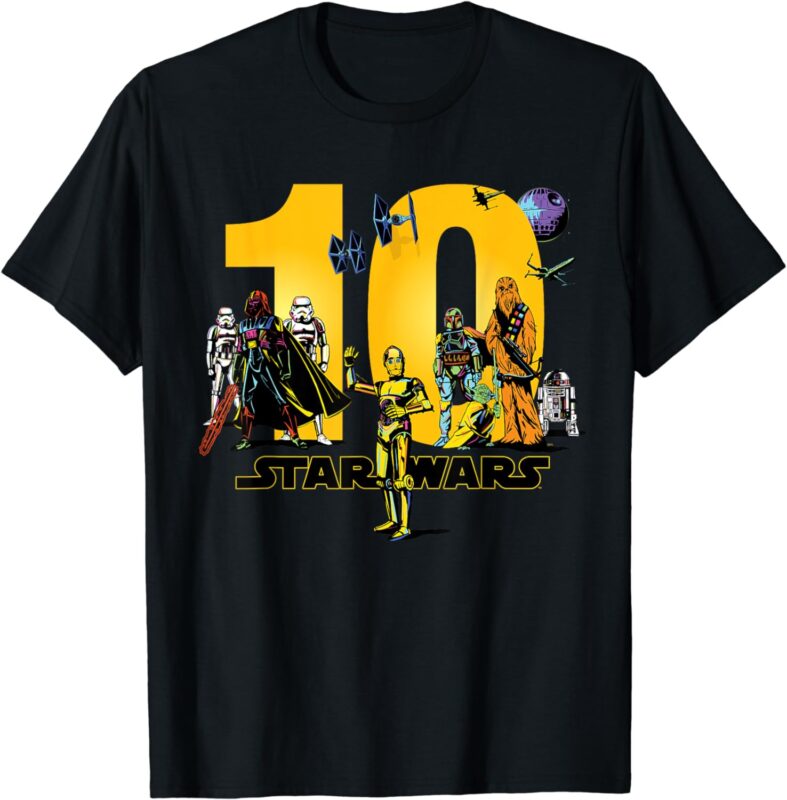 Star Wars Classic Characters Tenth Birthday 10 Years Old T-Shirt