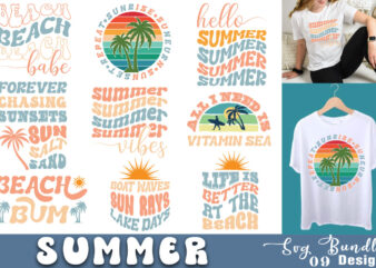 Retro Summer T-shirt Bundle Retro Summer Svg Bundle