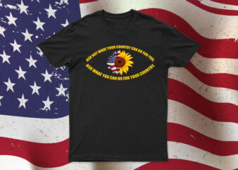 Sun Flower + American Flag And Quote Eye Shape Design For Sale | All Files | Easy To Use Design.
