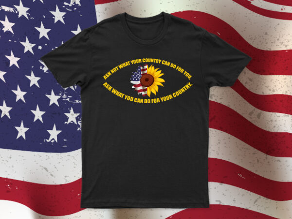 Sun flower + american flag and quote eye shape design for sale | all files | easy to use design.