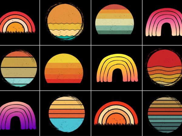 Sunset vintage style grunge background t shirt template vector