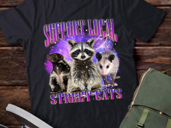 Support local street cats vintage 90s retro raccoon possum lts-d t shirt template vector