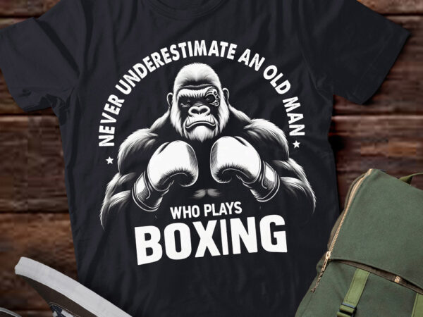 Tu1 never underestimate an old man play boxing gorilla boxer t shirt designs for sale