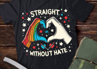 TU4 Straight Without Hate Funny Heart Rainbow LGBT t shirt designs for sale