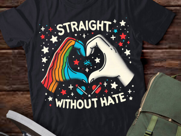 Tu4 straight without hate funny heart rainbow lgbt t shirt designs for sale