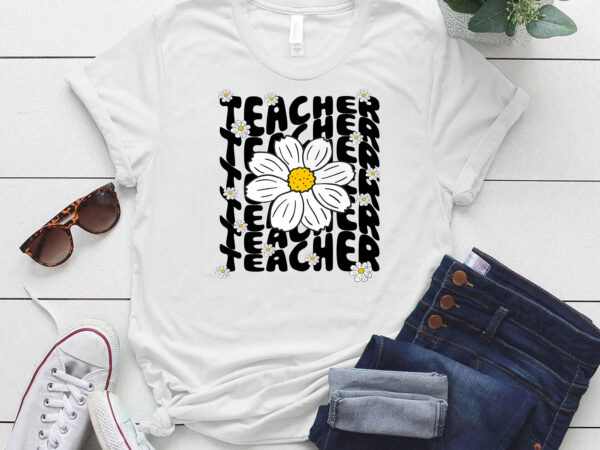 Teacher daisy floral teacher retro teaching groovy teacher lts-d t shirt designs for sale