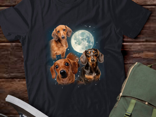 Three dachshund vintage graphic t-shirts, retro moon dachshund tshirt, dachshund lovers, funny dachshund tee, dachshund gifts ltsd