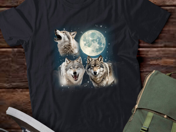 Three wolf vintage graphic t-shirts, retro moon wolf tshirt, wolf lovers, funny wolf tee, wolf gifts ltsd