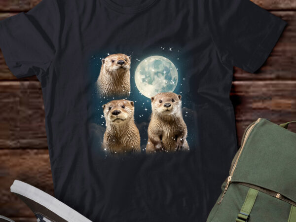 Three otter vintage graphic t-shirts, retro moon otter tshirt, otter lovers, funny otter tee, otter gifts ltsd