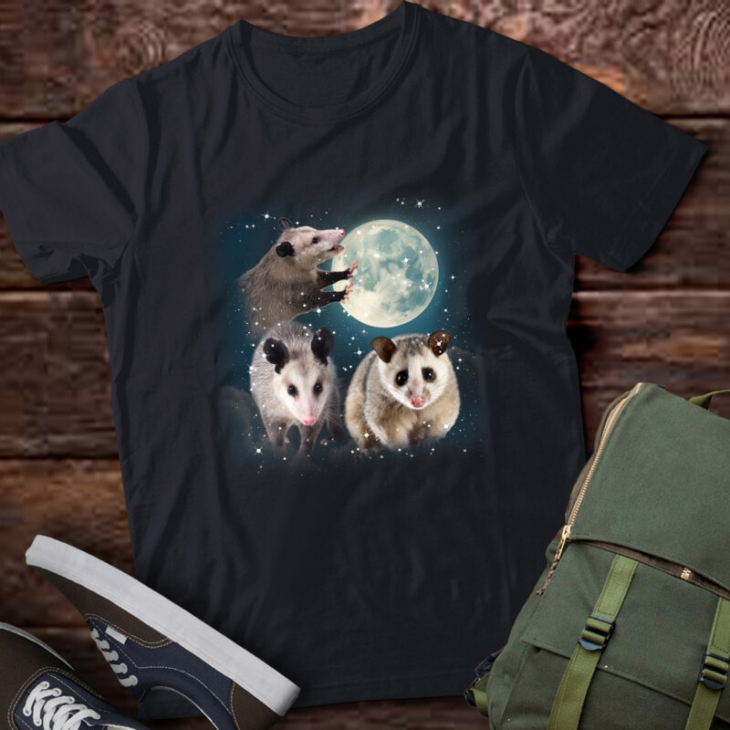 Three Opossum Vintage Graphic T-shirts, Retro Moon Opossum Tshirt, Opossum Lovers, Funny Opossum Tee, Opossum Gifts LTSD