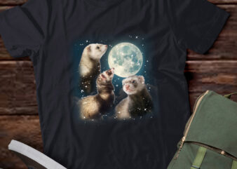 Three Ferret Vintage Graphic T-shirts, Retro Moon Ferret Tshirt, Ferret Lovers, Funny Ferret Tee, Ferret Gifts LTSD