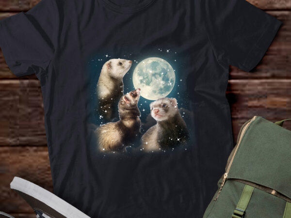 Three ferret vintage graphic t-shirts, retro moon ferret tshirt, ferret lovers, funny ferret tee, ferret gifts ltsd