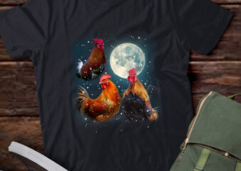 Three Rooster Vintage Graphic T-shirts, Retro Moon Rooster Tshirt, Rooster Lovers, Funny Rooster Tee, Rooster Gifts LTSD