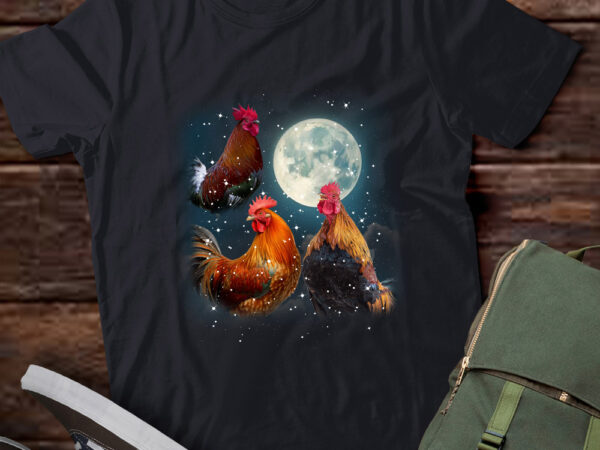 Three rooster vintage graphic t-shirts, retro moon rooster tshirt, rooster lovers, funny rooster tee, rooster gifts ltsd