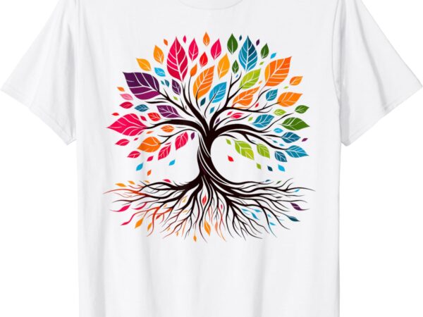 Tree life rainbow lgbt cool gay pride flag ally t-shirt