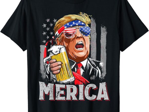 Trump merica make 4th of july great again men drinking beer t-shirt