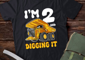Two 2yr 2th Birthday Construction Kid 2 Years Old T-Shirt ltsp