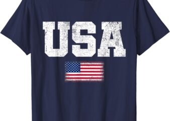 USA Men Women Patriotic American US Flag July 4th T-Shirt