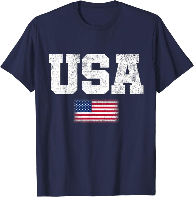 USA Men Women Patriotic American US Flag July 4th T-Shirt