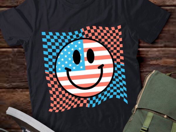 Usa smiley checkerboard, red white and blue, 4 of july , retro smiley face, usa patriotic, america ltsd t shirt vector graphic