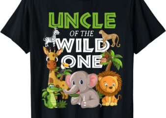 Uncle of the Wild One Zoo Birthday Safari Jungle Animal T-Shirt