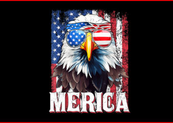 Merica Patriotic USA Eagle Of Freedom PNG, Eagle 4th of July PNG