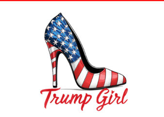Trump Girl High Heel Stilettos American Flag Trump 2024 PNG