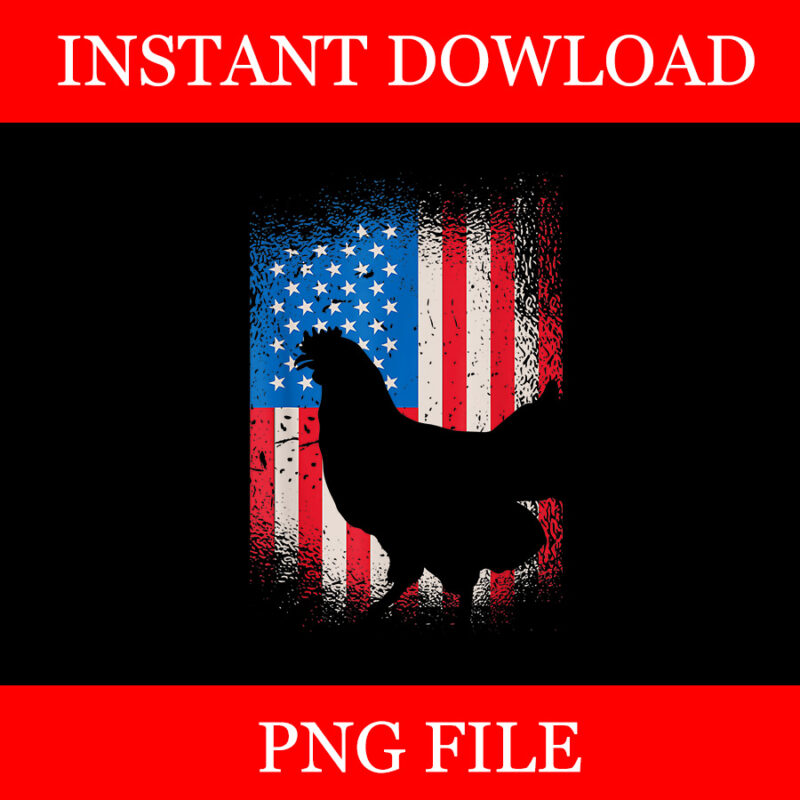 Chicken Flag PNG, Chicken 4th Of July PNG