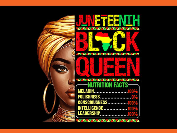 Juneteenth black queen png vector clipart