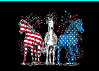 Horse 4th Of July PNG, Horse Red White And Blue American Flag PNG