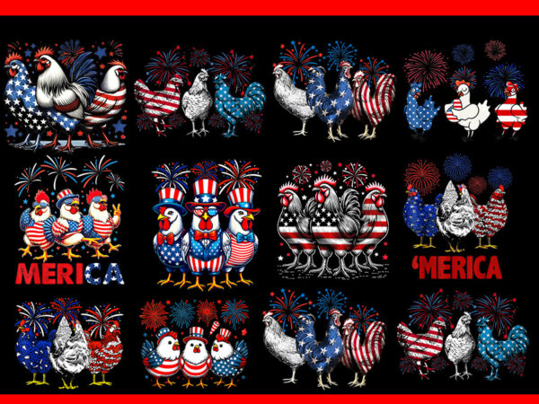 Chicken usa flag patriotic png, chicken lover 4th of july png t shirt vector file