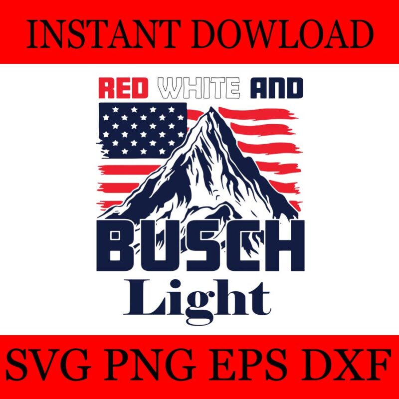 Red White and Busch Light SVG