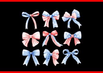 July 4th Patriotic Coquette Girly Girl American Flag Bows